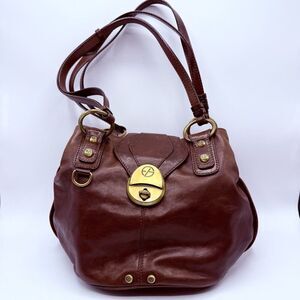Francesco Biasia Brown Leather Shoulder Satchel Bag